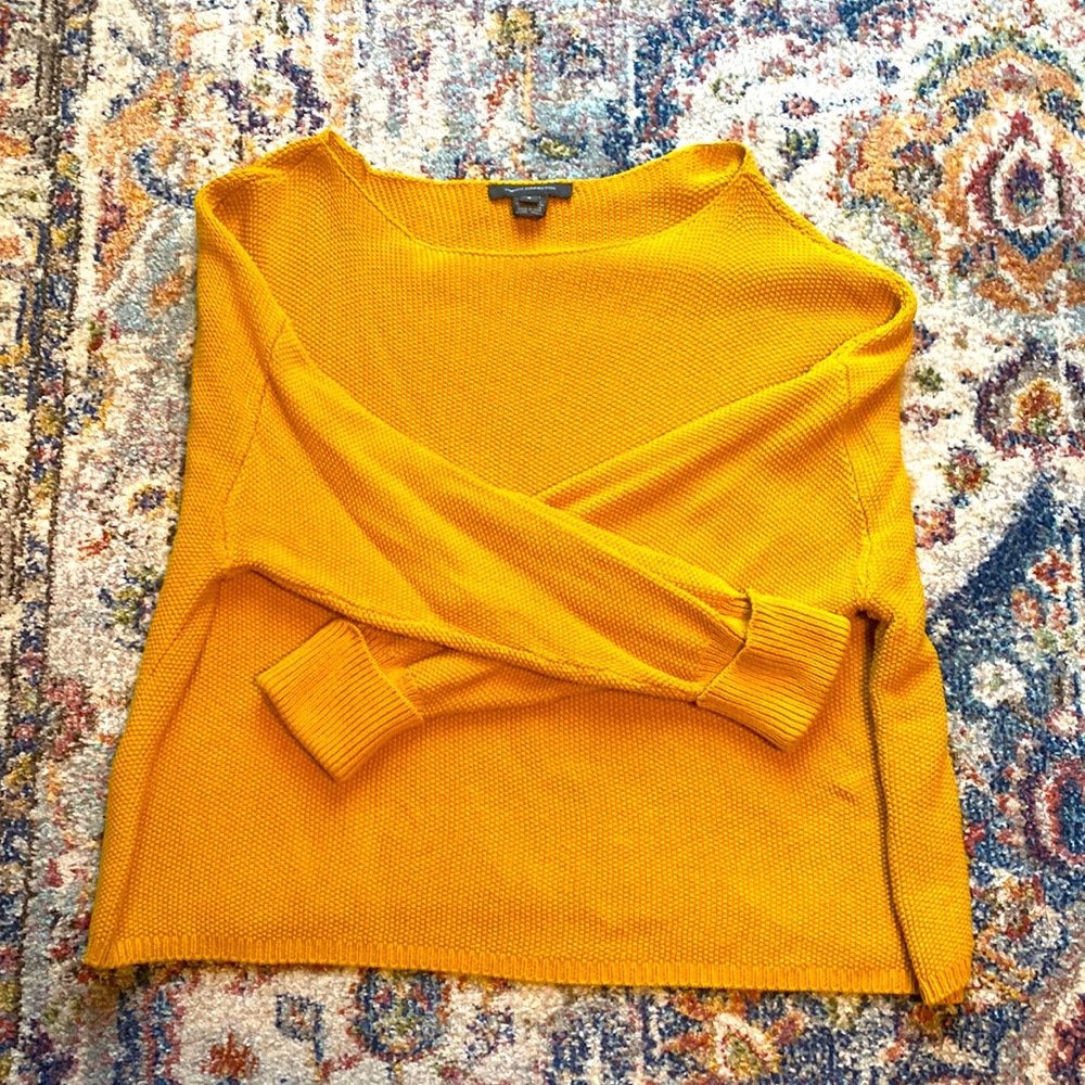 French Connection Size Small Waffle Knit Mustard Color Like New